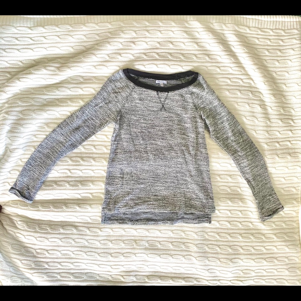 Speckled gray sweater